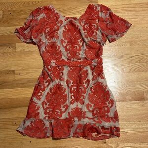For Love and Lemons San Marcos Mini Dress Size Large in Red
